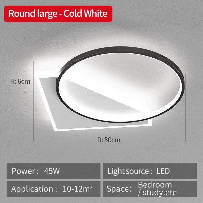 Modern LED Ceiling Light Fixture Geometric Design Dimmable White — Image 18