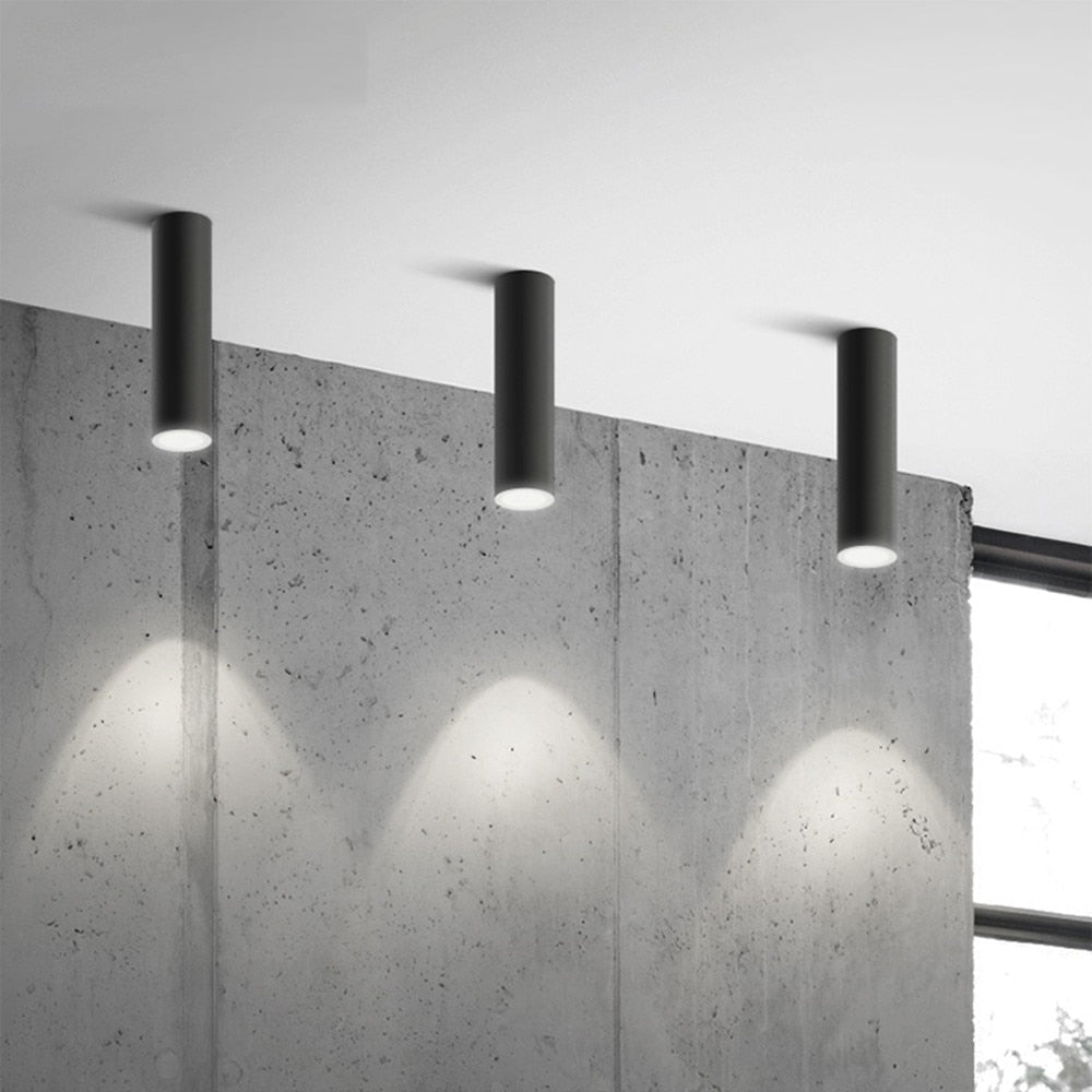 Modern Minimalist LED Ceiling Pendant Light - Black & White, Aluminum, 6cm Diameter — Image 3