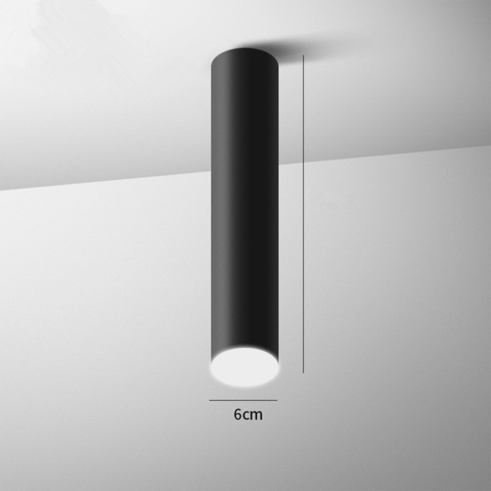 Modern Minimalist LED Ceiling Pendant Light - Black & White, Aluminum, 6cm Diameter — Image 5