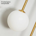 Modern Wall Sconce Light Fixture Iron Frosted Glass Dual Globe 56cm Gold — Image 6