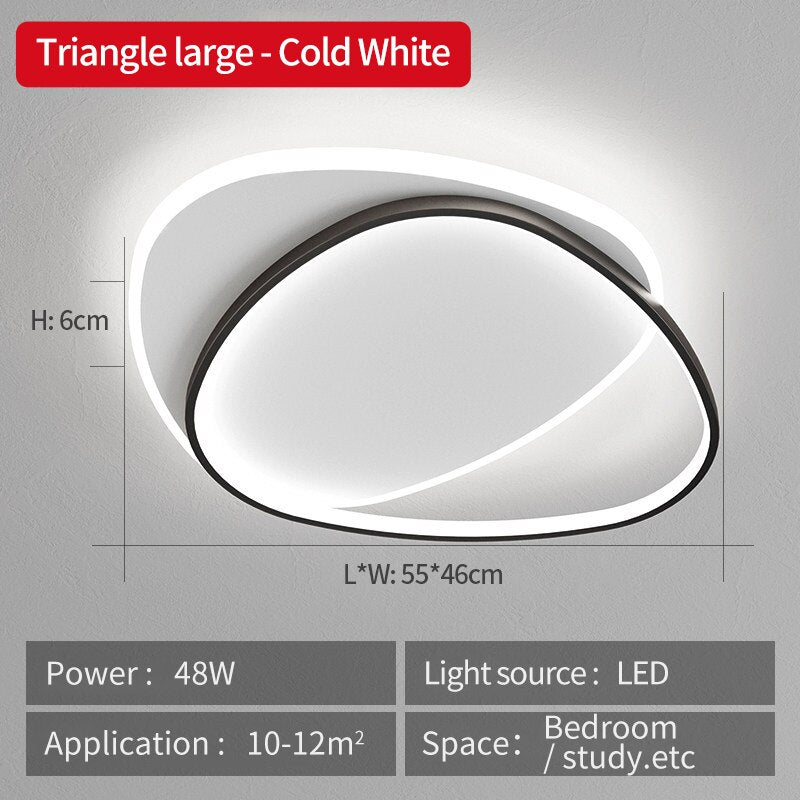 Modern LED Ceiling Light Fixture Geometric Design Dimmable White — Image 10