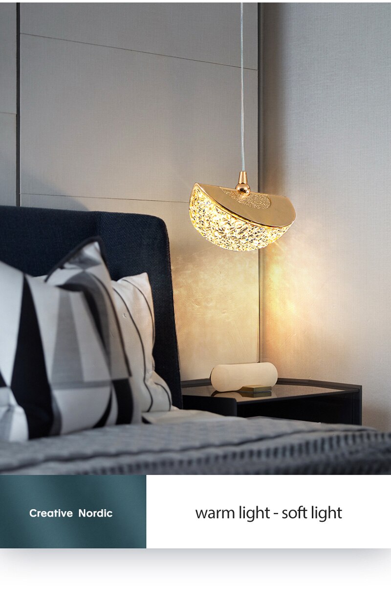 Luxury Acrylic Pendant Light Modern Electroplated Ceiling Lamp Gold — Image 12