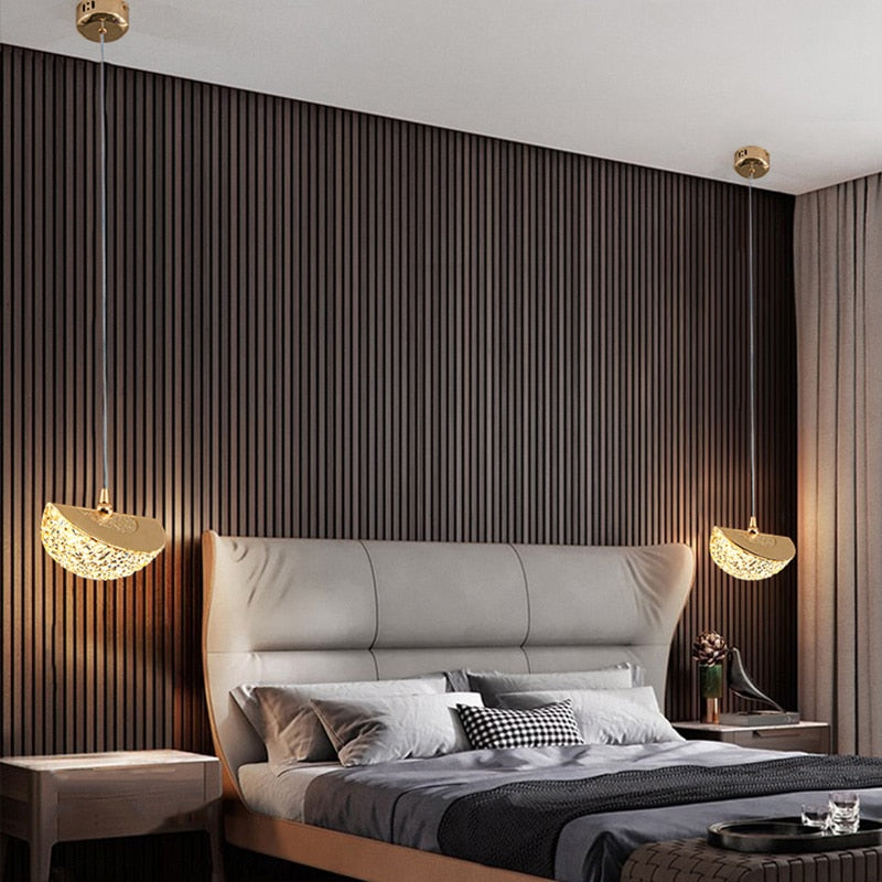 Luxury Acrylic Pendant Light Modern Electroplated Ceiling Lamp Gold — Image 7