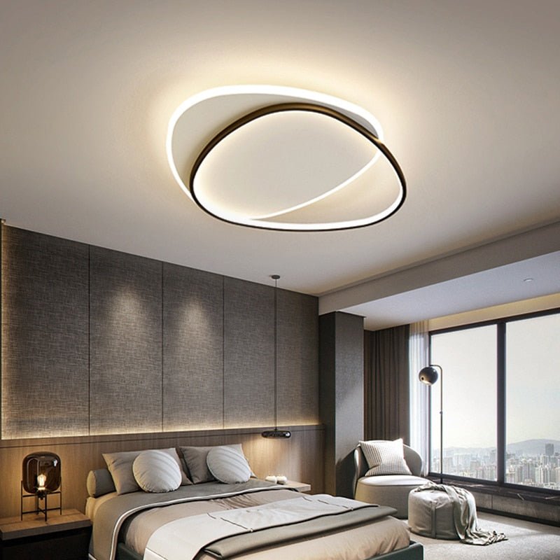 Modern LED Ceiling Light Fixture Geometric Design Dimmable White — Image 3