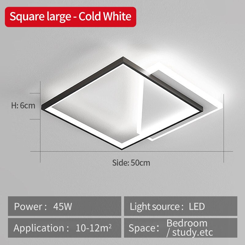 Modern LED Ceiling Light Fixture Geometric Design Dimmable White — Image 14