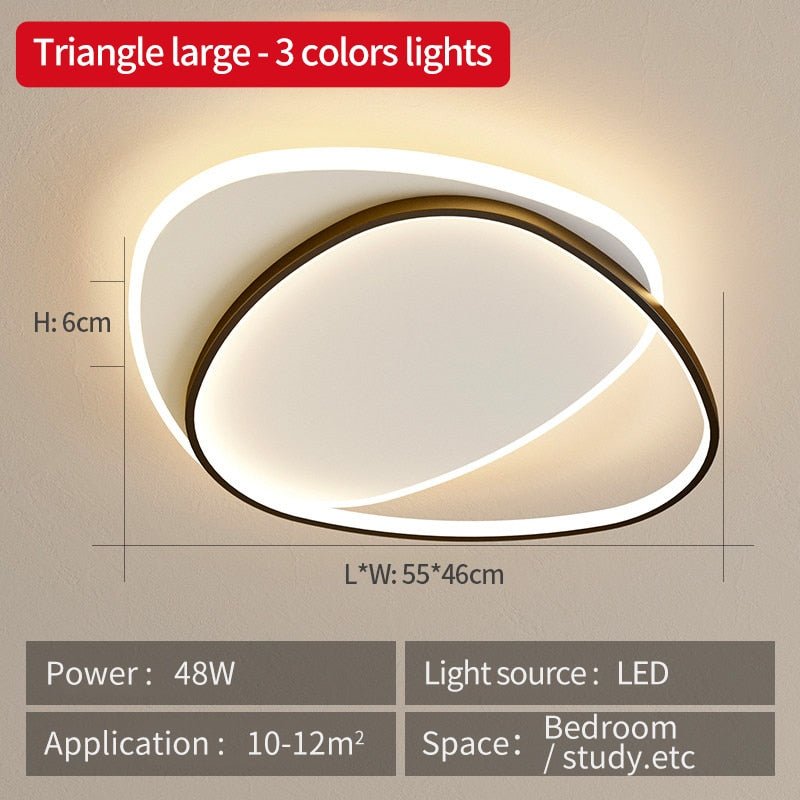 Modern LED Ceiling Light Fixture Geometric Design Dimmable White — Image 11