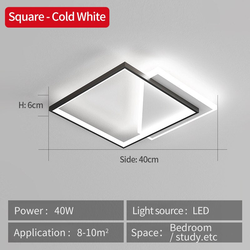 Modern LED Ceiling Light Fixture Geometric Design Dimmable White — Image 16