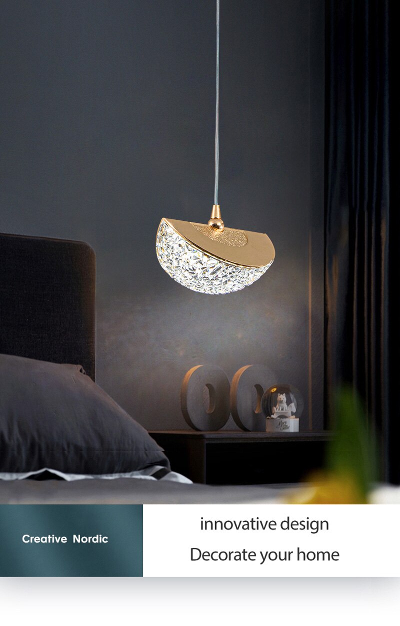 Luxury Acrylic Pendant Light Modern Electroplated Ceiling Lamp Gold — Image 8
