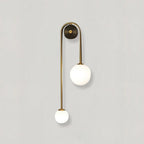 Modern Wall Sconce Light Fixture Iron Frosted Glass Dual Globe 56cm Gold — Main Image