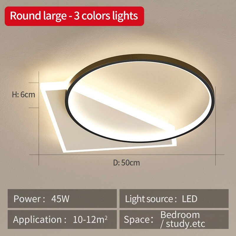 Modern LED Ceiling Light Fixture Geometric Design Dimmable White — Image 17