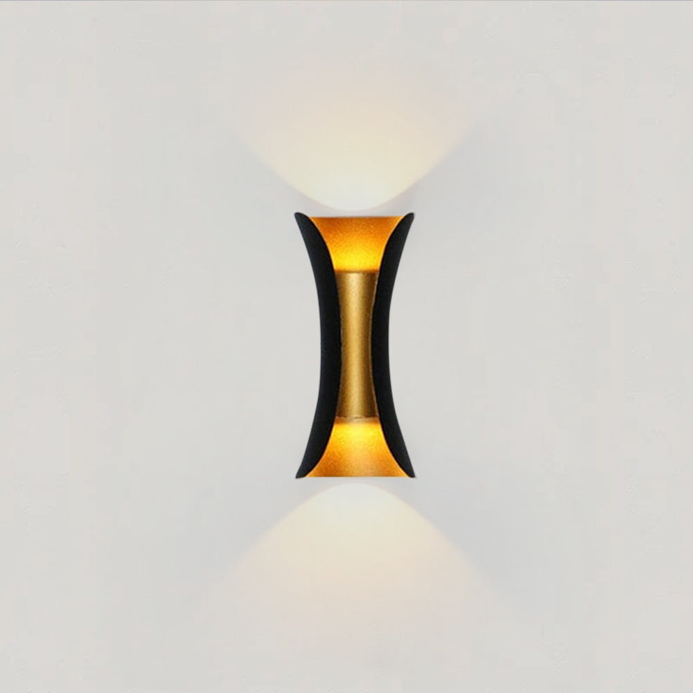 Modern LED Wall Sconce Light Fixture - Black and Gold, IP65 Waterproof, Small 6W/Large 10W — Main Image