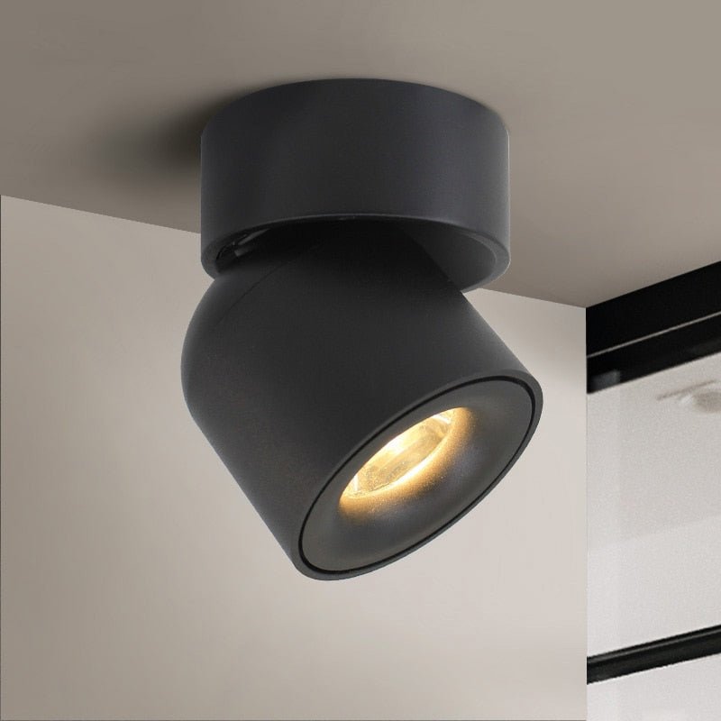 Modern Adjustable LED Ceiling Spotlight Black Aluminium 110mm — Main Image