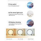 Modern LED Ring Table Lamp with Touch Control, Adjustable Brightness, Black/White, Minimalist Design — Image 9