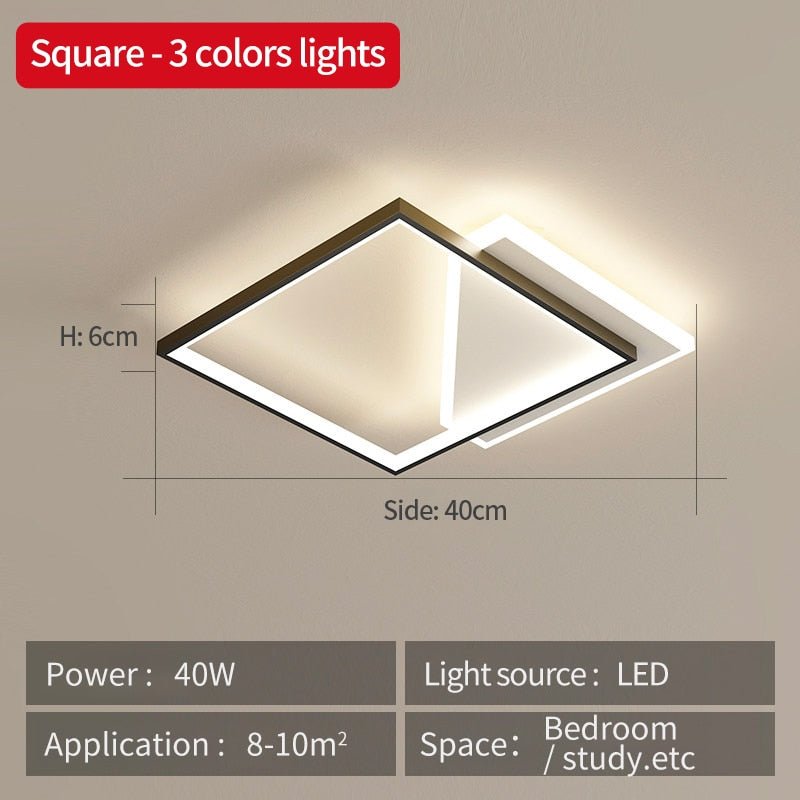 Modern LED Ceiling Light Fixture Geometric Design Dimmable White — Image 15