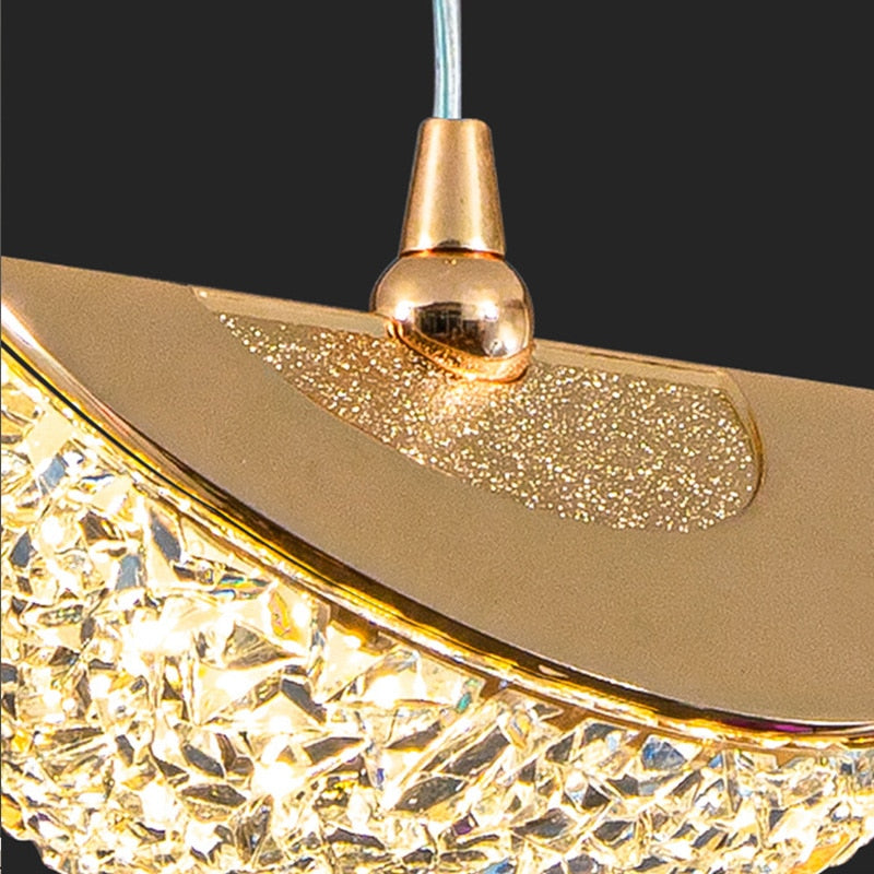 Luxury Acrylic Pendant Light Modern Electroplated Ceiling Lamp Gold — Image 17