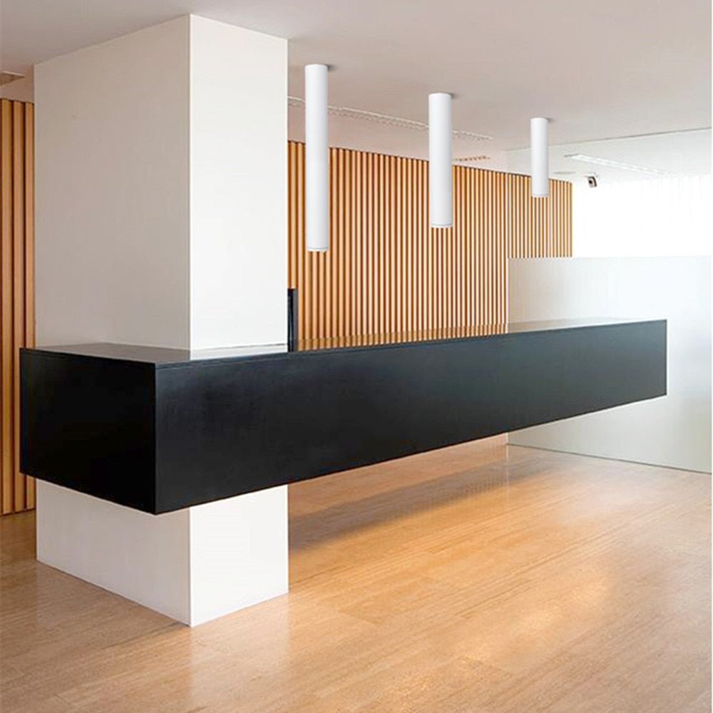 Modern Minimalist LED Ceiling Pendant Light - Black & White, Aluminum, 6cm Diameter — Image 4