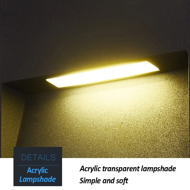 Modern LED Wall Light 5W Aluminium Black Round/Square Outdoor Indoor Waterproof — Image 3