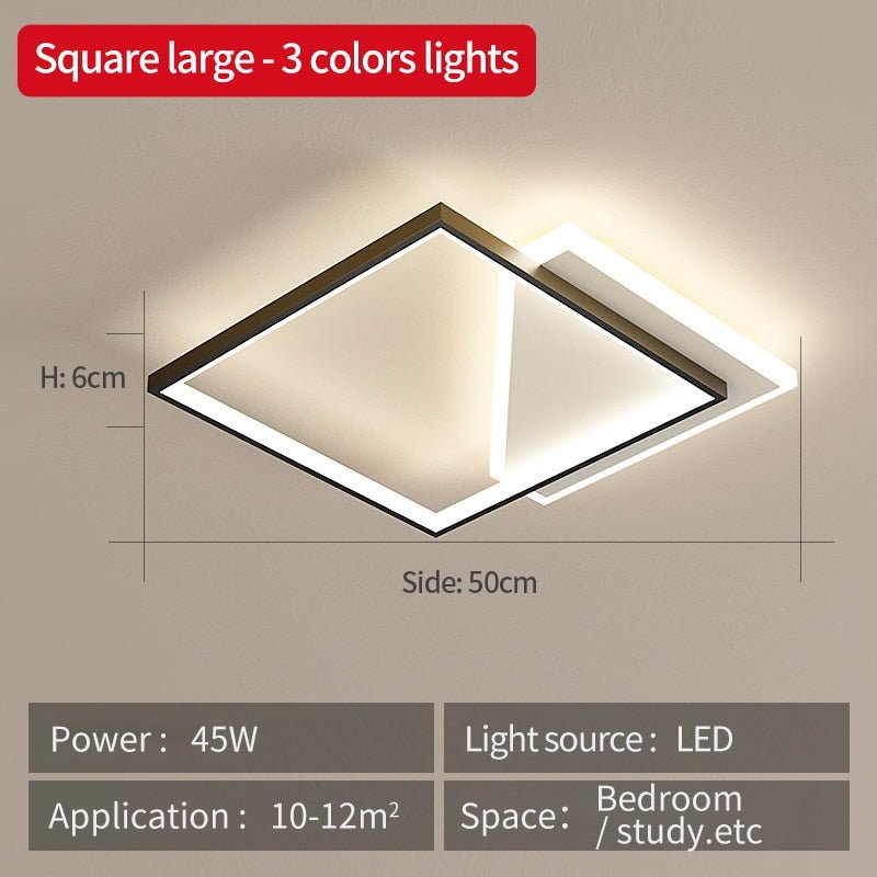 Modern LED Ceiling Light Fixture Geometric Design Dimmable White — Image 13