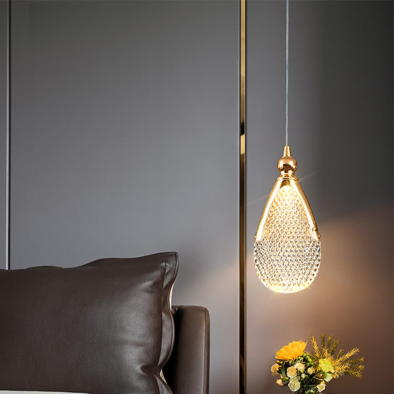 Luxury Acrylic Pendant Light Modern Electroplated Ceiling Lamp Gold — Image 5
