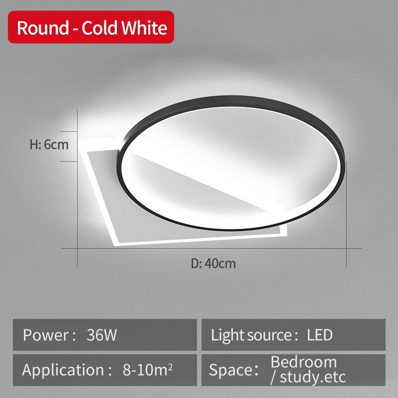 Modern LED Ceiling Light Fixture Geometric Design Dimmable White — Image 12