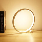 Modern LED Ring Table Lamp with Touch Control, Adjustable Brightness, Black/White, Minimalist Design — Image 15