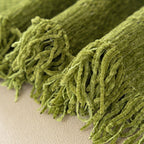 Luxury Sofa Cover Cotton Blend Herringbone Pattern Green Washable Protector — Image 8