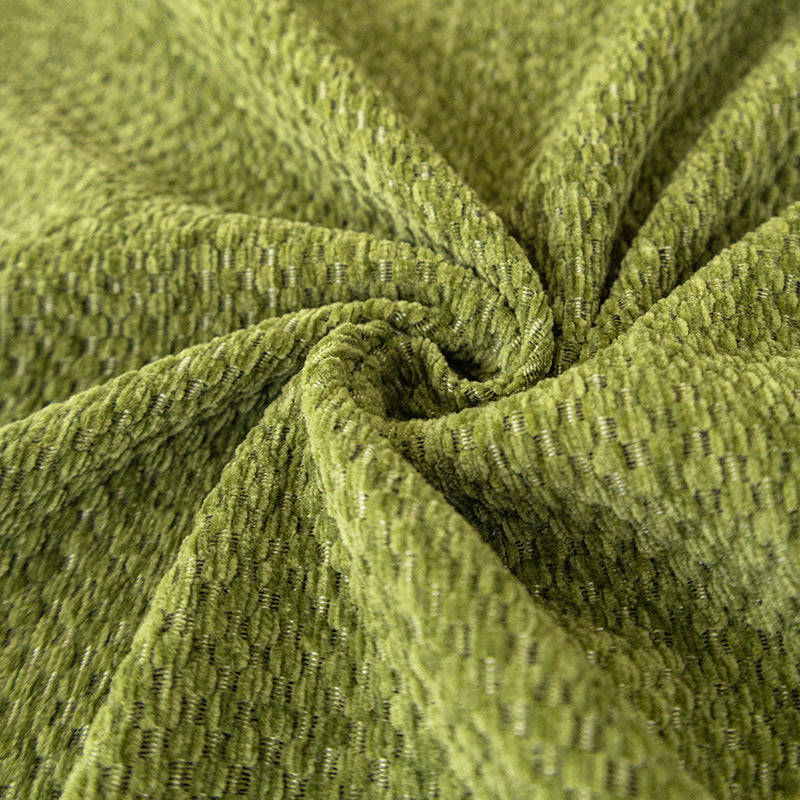 Luxury Sofa Cover Cotton Blend Herringbone Pattern Green Washable Protector — Image 7