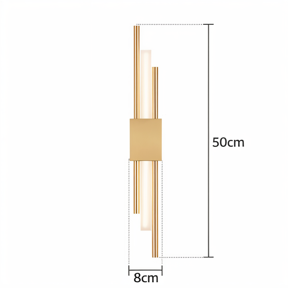 Modern LED Wall Sconce Light Fixture - Gold Finish, Acrylic and Metal, 50cm — Image 18
