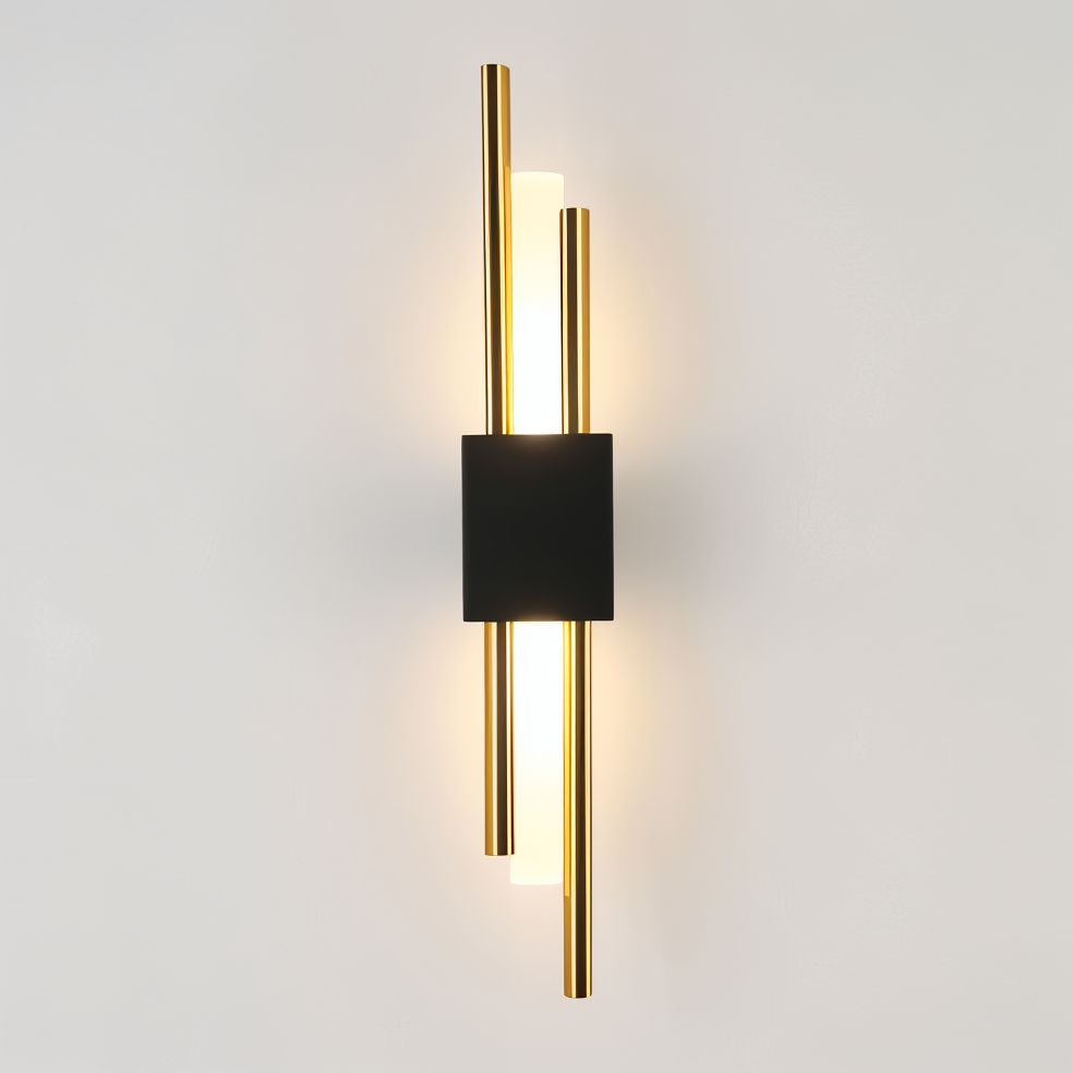 Modern LED Wall Sconce Light Fixture - Gold Finish, Acrylic and Metal, 50cm — Image 24