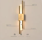 Modern LED Wall Sconce Light Fixture - Gold Finish, Acrylic and Metal, 50cm — Image 17