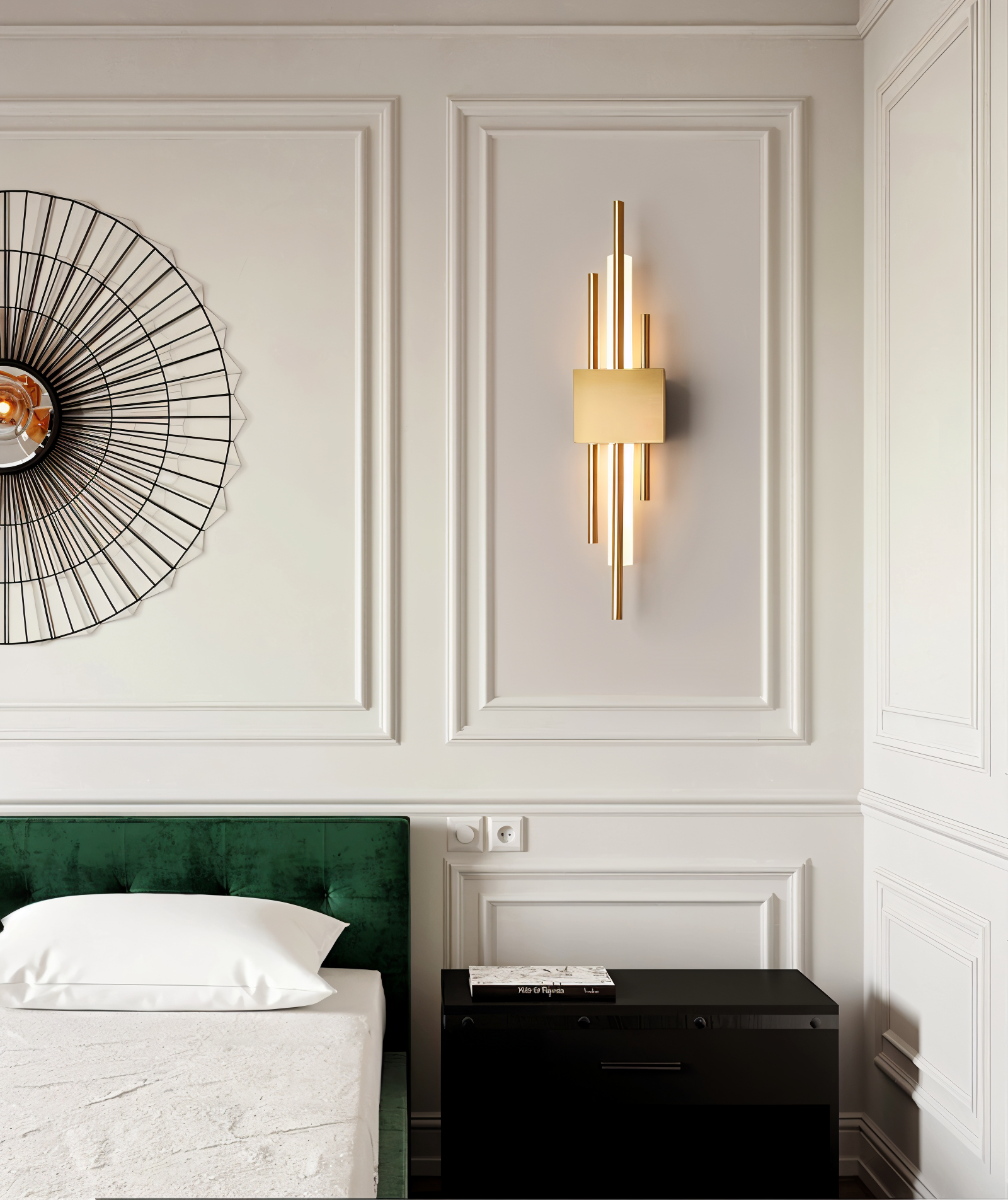 Modern LED Wall Sconce Light Fixture - Gold Finish, Acrylic and Metal, 50cm — Image 9