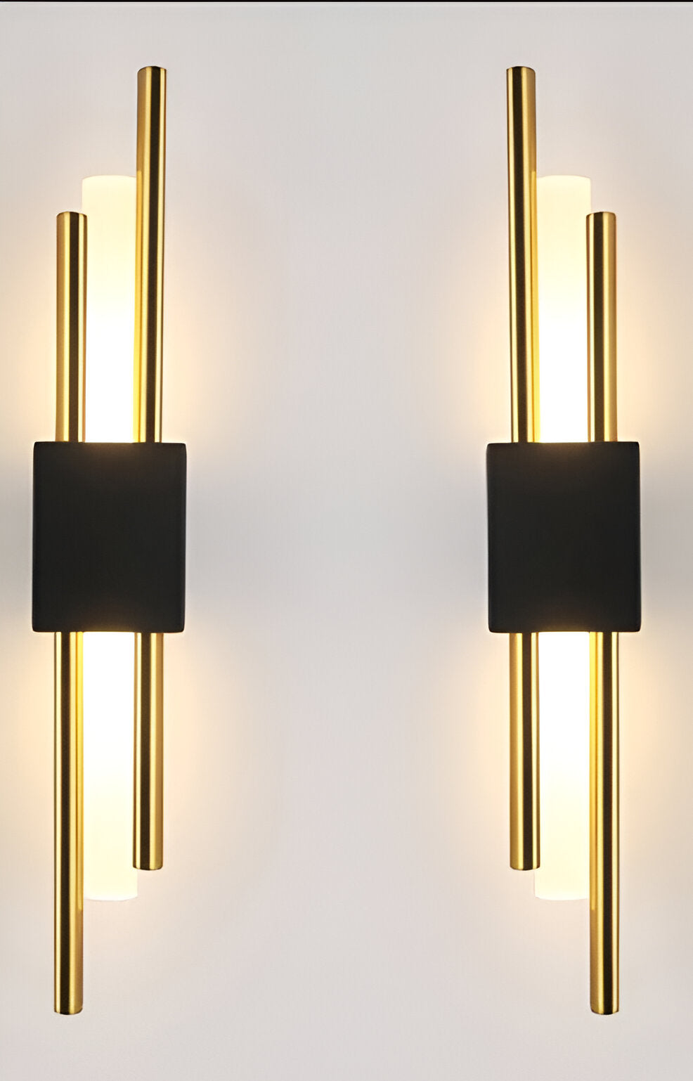 Modern LED Wall Sconce Light Fixture - Gold Finish, Acrylic and Metal, 50cm — Image 12