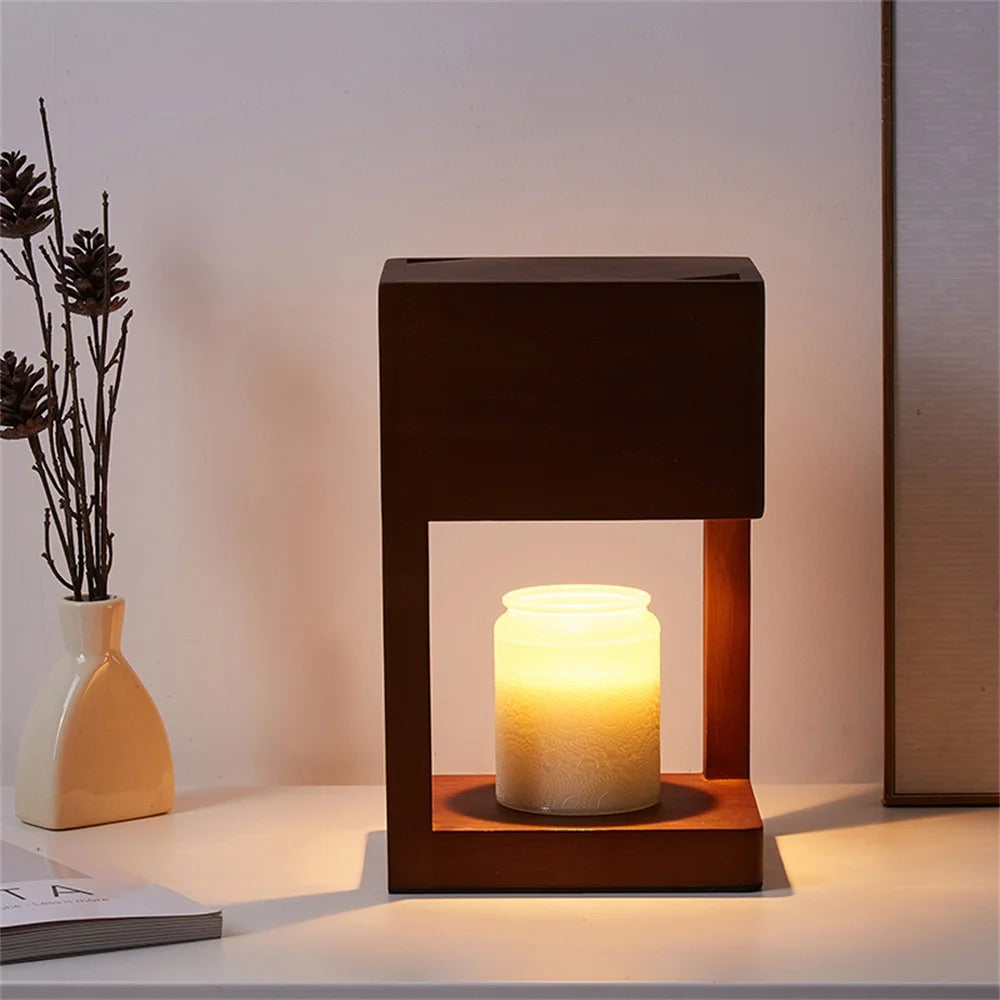 Wooden Candle Warmer Lamp Modern Minimalist Aromatherapy Light Home Decor — Image 5