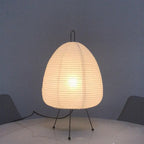 Modern Japanese Style Paper Table Lamp with Metal Stand Soft Glow Bedside Light — Image 7