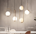 Contemporary Geometric Pendant Light Fixture - Gold & Black - Adjustable - 12W E27 — Main Image