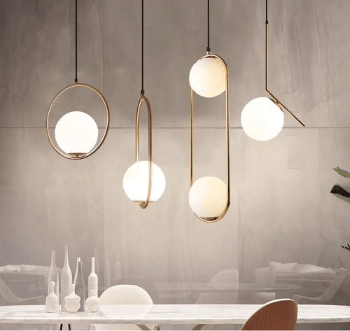 Contemporary Geometric Pendant Light Fixture - Gold & Black - Adjustable - 12W E27 — Main Image