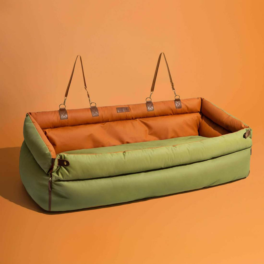 Funny Fuzzy Pet Car Seat Carrier Green Waterproof Anti-Scratch Travel Bed for Dogs Cats — Image 23