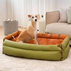 Funny Fuzzy Pet Car Seat Carrier Green Waterproof Anti-Scratch Travel Bed for Dogs Cats — Image 11
