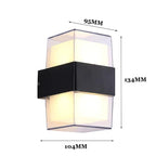 Modern Outdoor Wall Light Fixture - Black Aluminum, Weatherproof, 95x104x134mm — Image 6