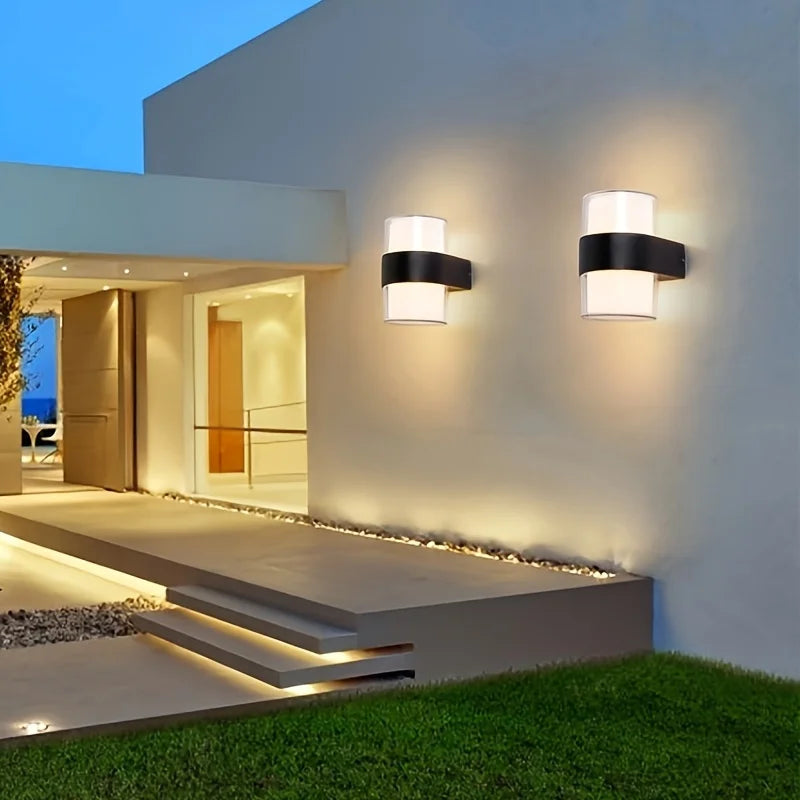 Modern Outdoor Wall Light Fixture - Black Aluminum, Weatherproof, 95x104x134mm — Image 2