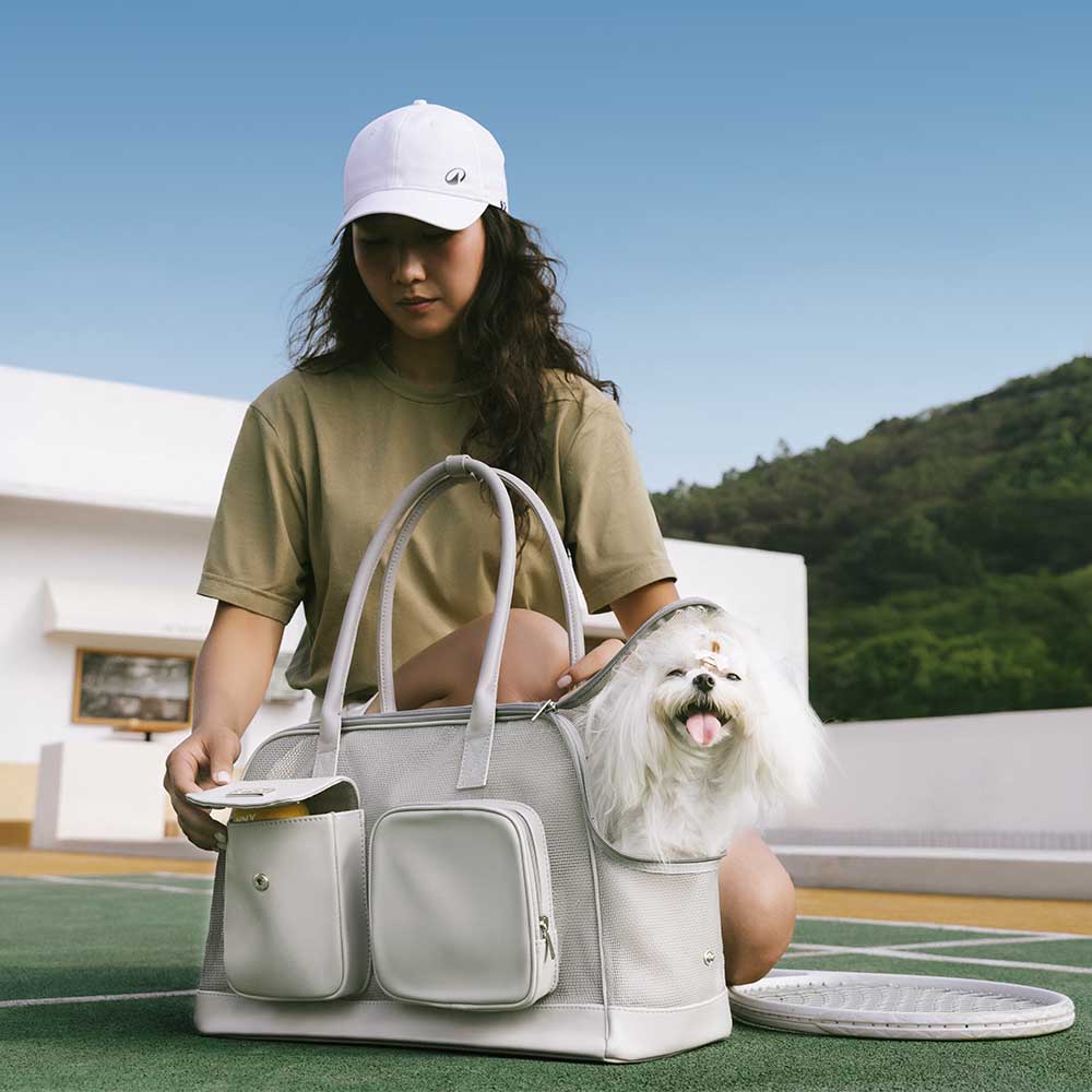 Pet Carrier Tote Bag Durable Mesh Faux Leather Travel-Friendly for Small Dogs Cats — Image 15