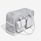 Pet Carrier Tote Bag Durable Mesh Faux Leather Travel-Friendly for Small Dogs Cats — Image 23