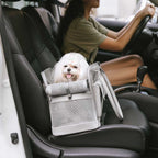 Pet Carrier Tote Bag Durable Mesh Faux Leather Travel-Friendly for Small Dogs Cats — Image 9