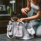 Pet Carrier Tote Bag Durable Mesh Faux Leather Travel-Friendly for Small Dogs Cats — Image 18