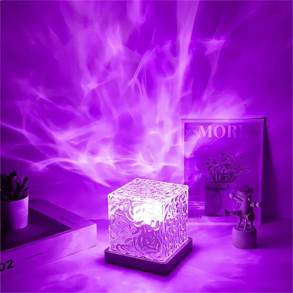 Crystal Cube LED Table Lamp with Color Changing Feature for Home Office Decor — Image 3