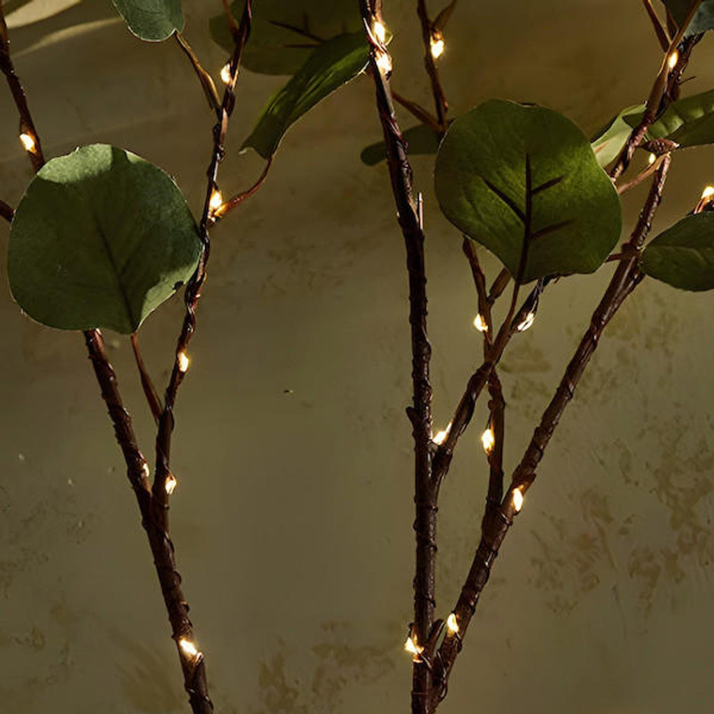 LED Lighted Faux Eucalyptus Branches with Warm White Fairy Lights for Home Decor — Image 2