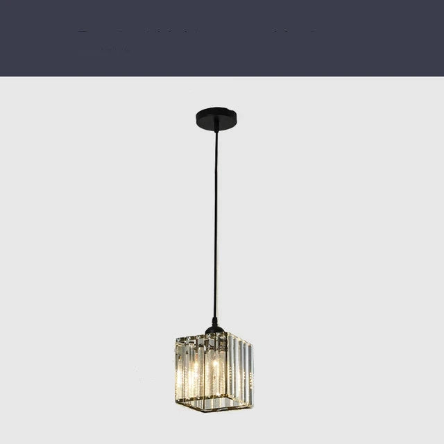 Elegant Crystal Pendant Light Fixture Glass Shade for Dining Room Kitchen Living Room — Image 5