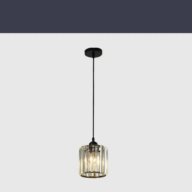 Elegant Crystal Pendant Light Fixture Glass Shade for Dining Room Kitchen Living Room — Image 4