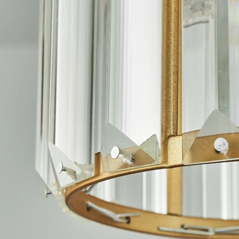 Elegant Crystal Pendant Light Fixture Glass Shade for Dining Room Kitchen Living Room — Image 8