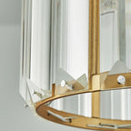 Elegant Crystal Pendant Light Fixture Glass Shade for Dining Room Kitchen Living Room — Image 8